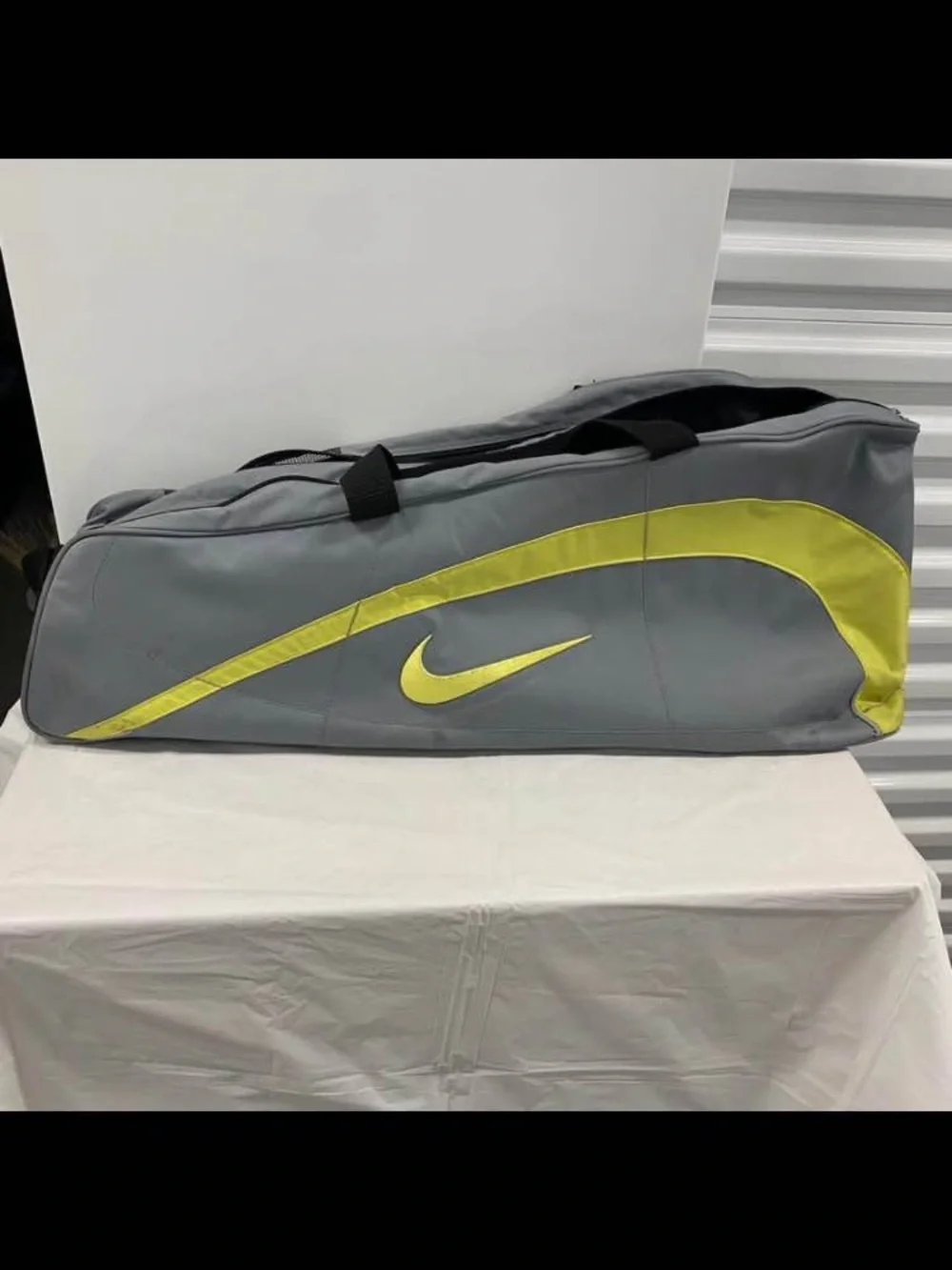 Nike Grey and Yellow Tennis Racket Bag